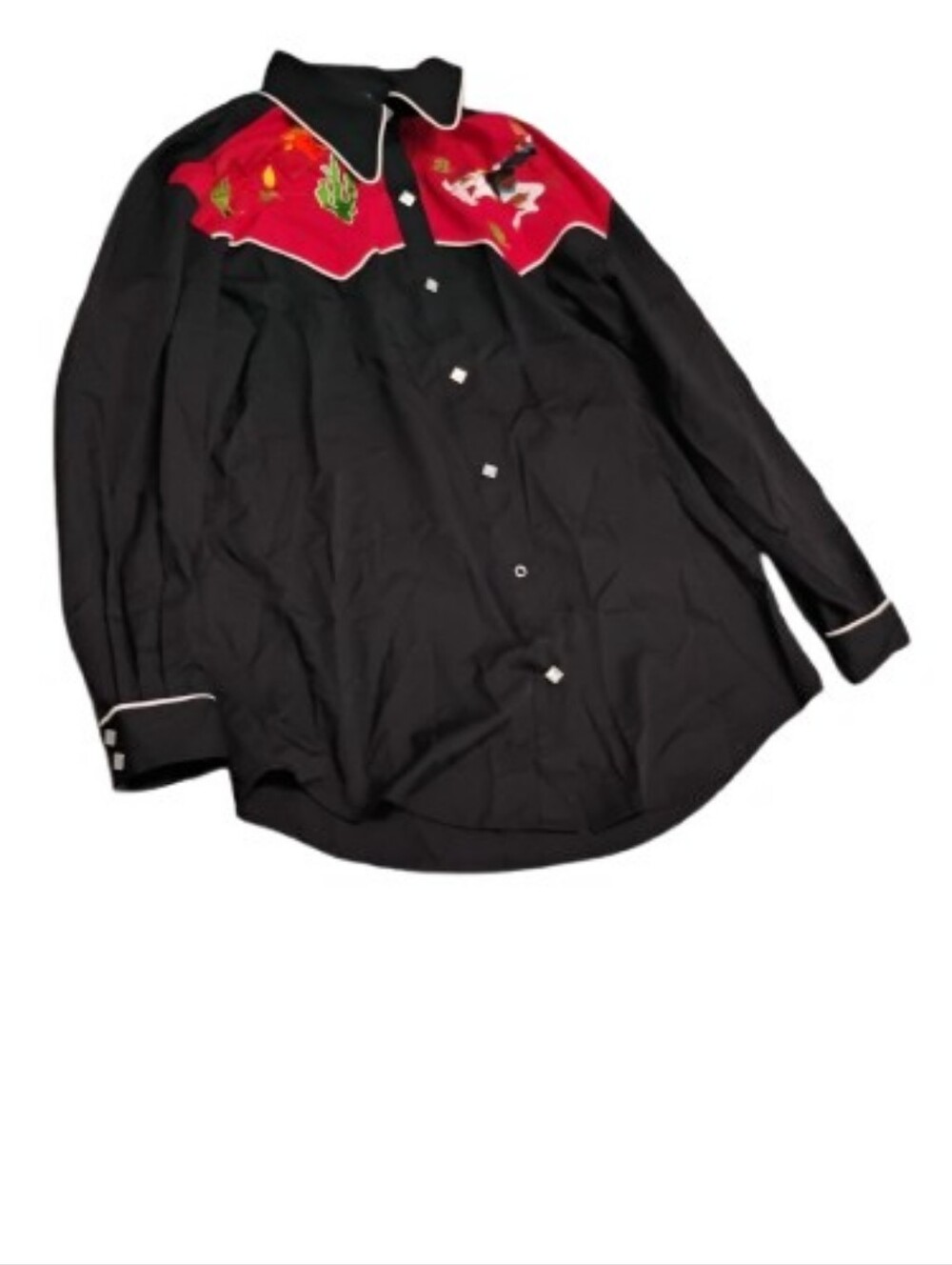 Vintage 1980s 1990s Carole Little Western Style Snap on Button Shirt Sz 6